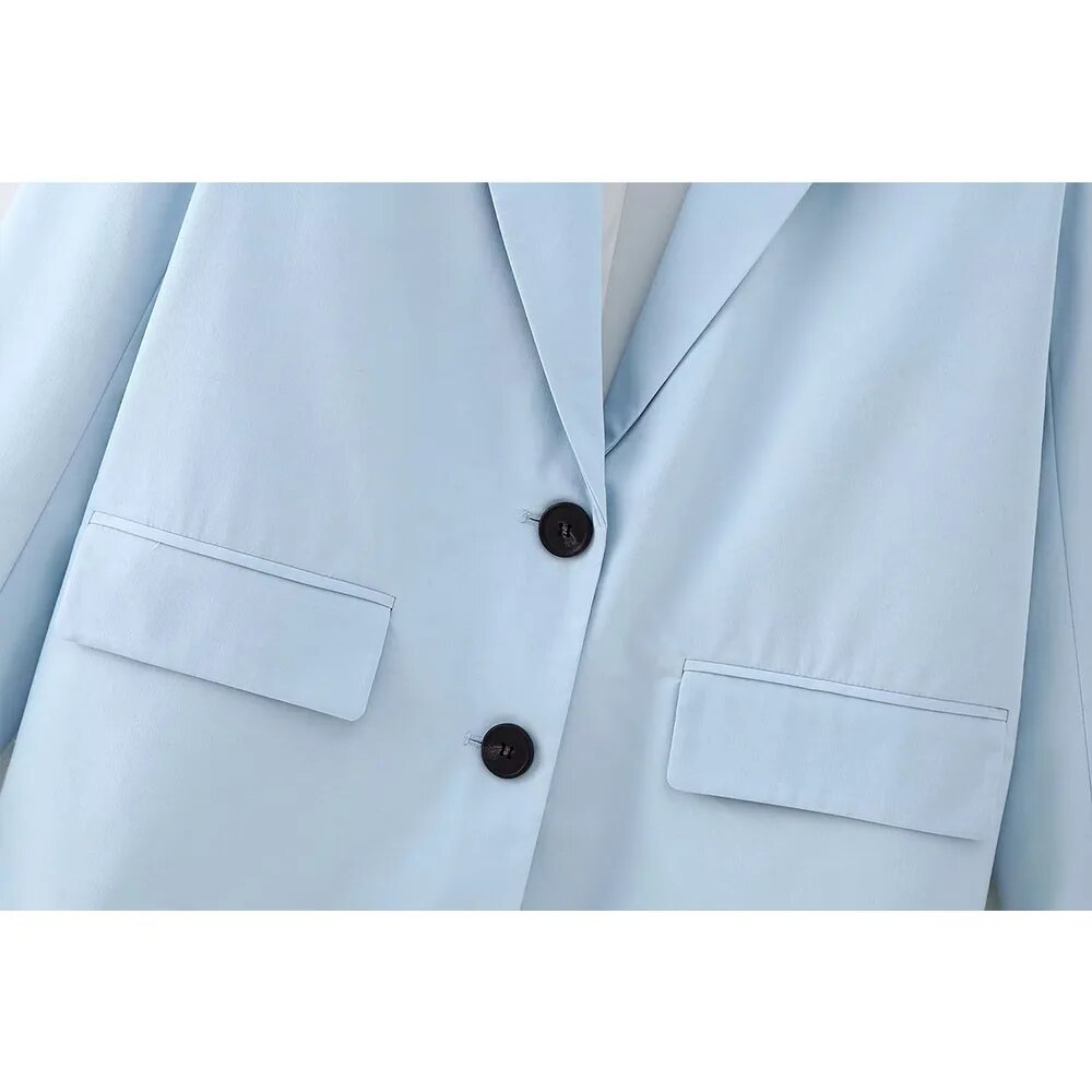 xakxx xakxx - New women's wide pleated pants skirt wide version suit coat lapel long sleeve loose straight sleeve suit coat