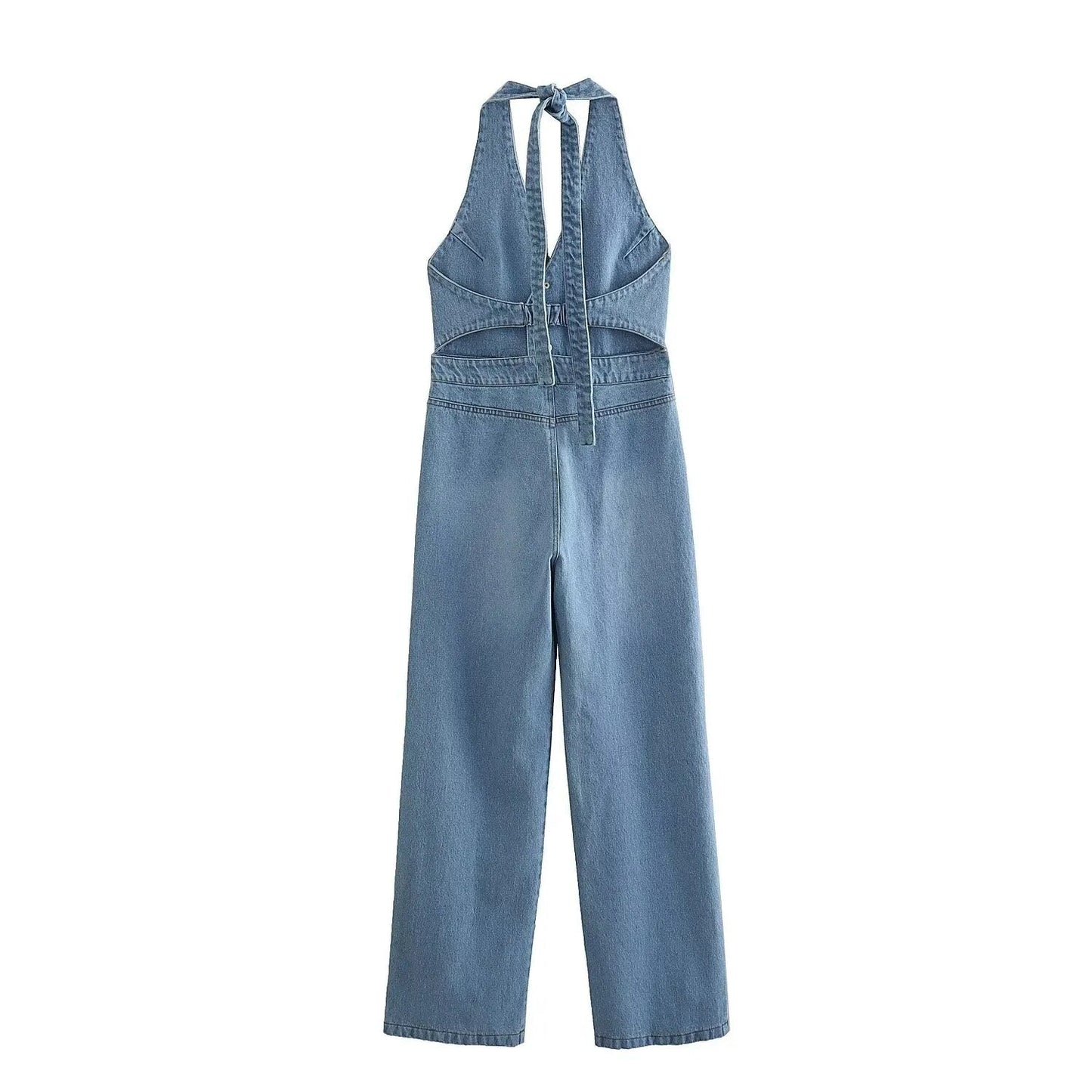 xakxx xakxx - New women's clothing casual all-match Ruili sweet and sexy denim round neck jumpsuit