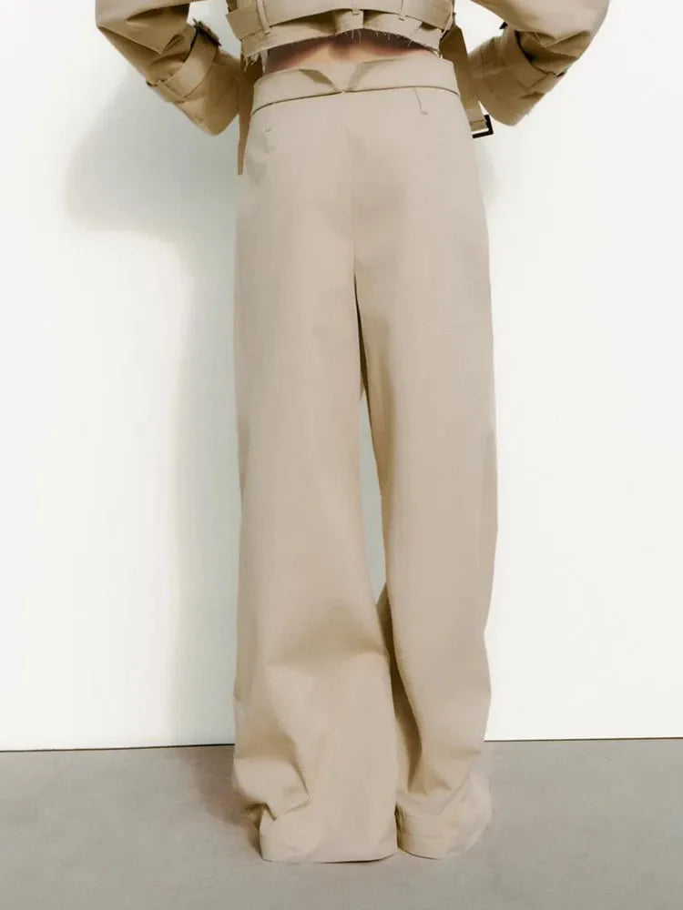 xakxx xakxx- Spring New Women's Fashion Versatile Professional Style Commuter Loose Leg Pants