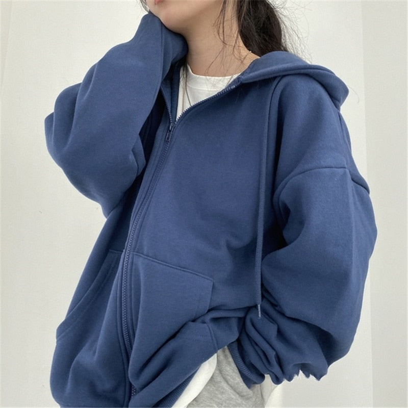 xakxx Zip Up Hoodie Women Gothic Punk Letter Printed Long Sleeve Sweatshirts Coats Autumn Winter Retro Streetwear Y2K Hoodie Jackets