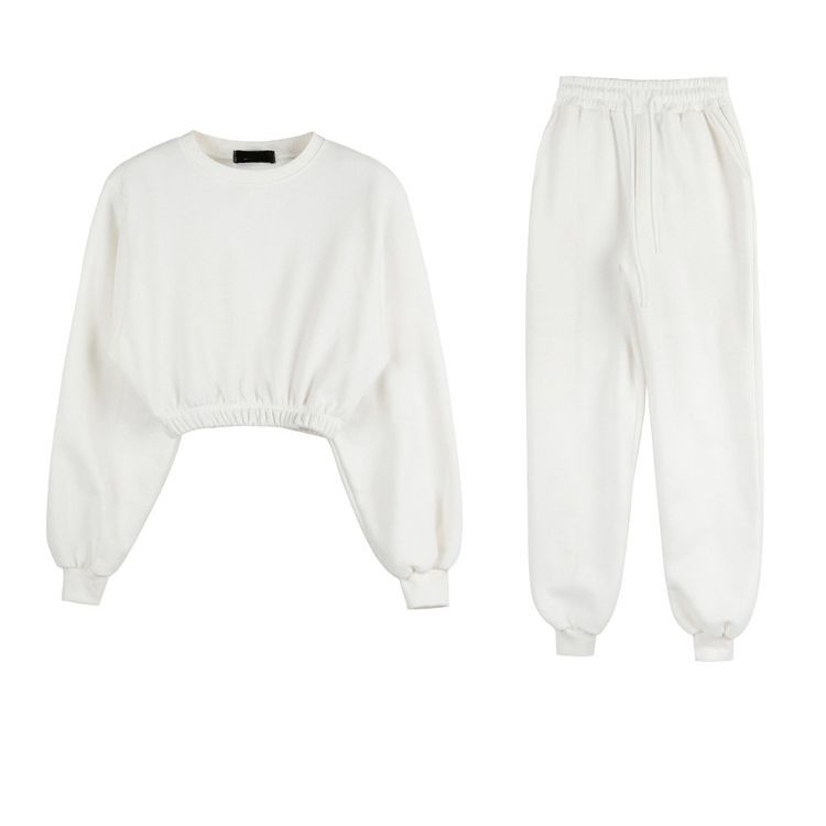 xakxx Women Pullover Hoodies Sweatshirts Suit Winter Spring Solid Casual Tracksuit Fleece 2 Pieces Set Sweatpants Quality Outfits