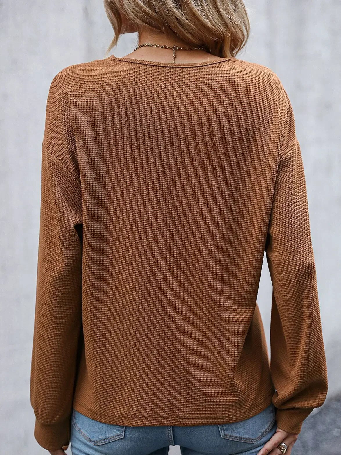 xakxx xakxx- Autumn Hollow Out V Neck Tops Women Fashion Solid Color Long Sleeve Pullovers Female Casual Loose Y2k Clothes