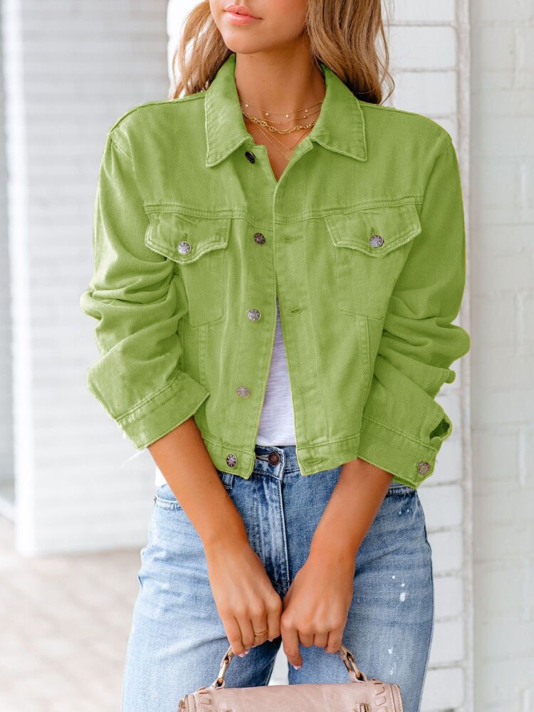 xakxx New Women's Denim Jacket Long Sleeve Loose Streetwear Blue Jacket Autumn Fashion Casual Office Lady Korean Ladies Coat Oversize