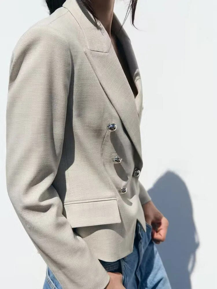 xakxx xakxx - New Women's Temperament Fashion Casual Ruili Retro Women's Texture Double breasted Suit Coat