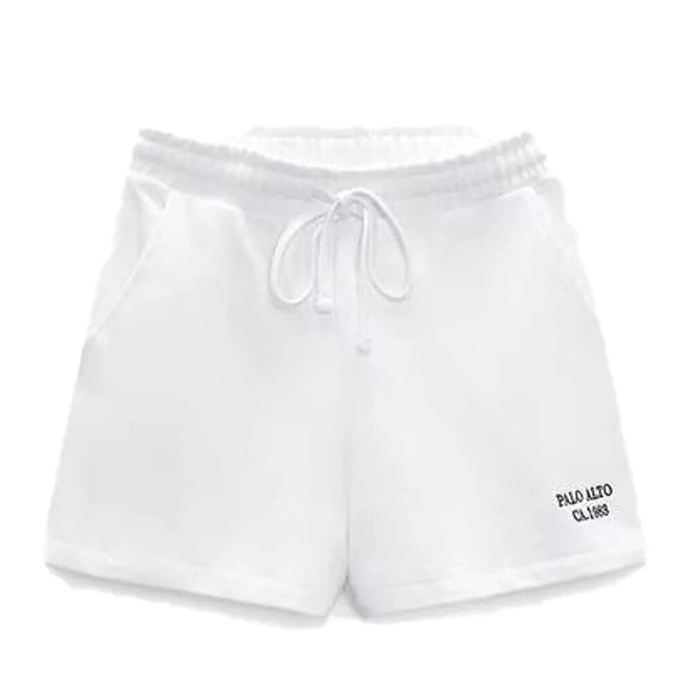 xakxx xakxx - New women's clothing temperament fashion casual sexy Ruili sweet front text embroidery printing short version T-shirt shorts