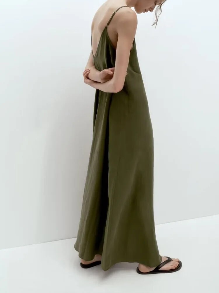 xakxx- Summer new women's clothing, temperament, fashion, casual, elegant and versatile, loose midi dress