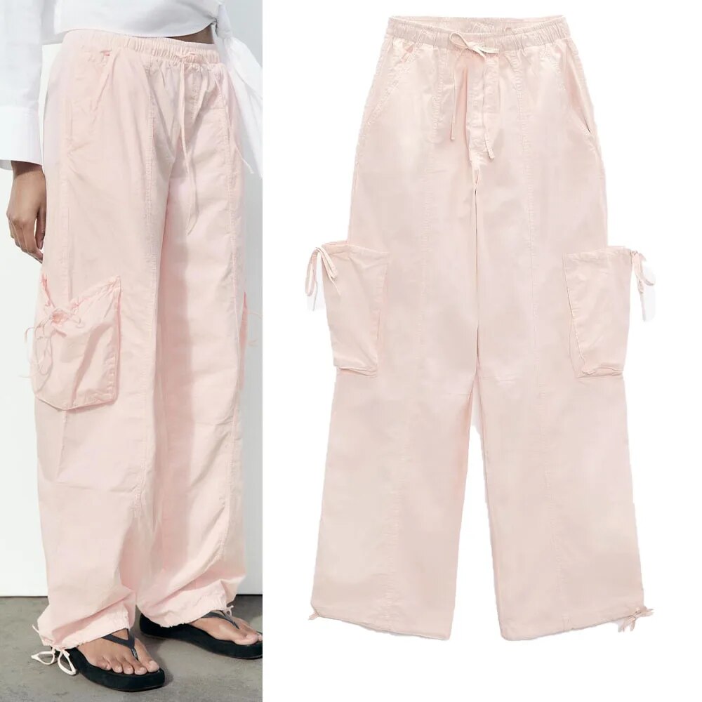 xakxx xakxx - New style women's active and casual temperament with patch pockets on the legs and adjustable trousers. Mid-rise umbrella pants