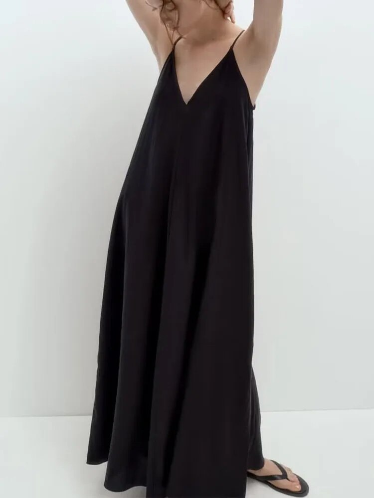 xakxx- Summer new women's clothing, temperament, fashion, casual, elegant and versatile, loose midi dress