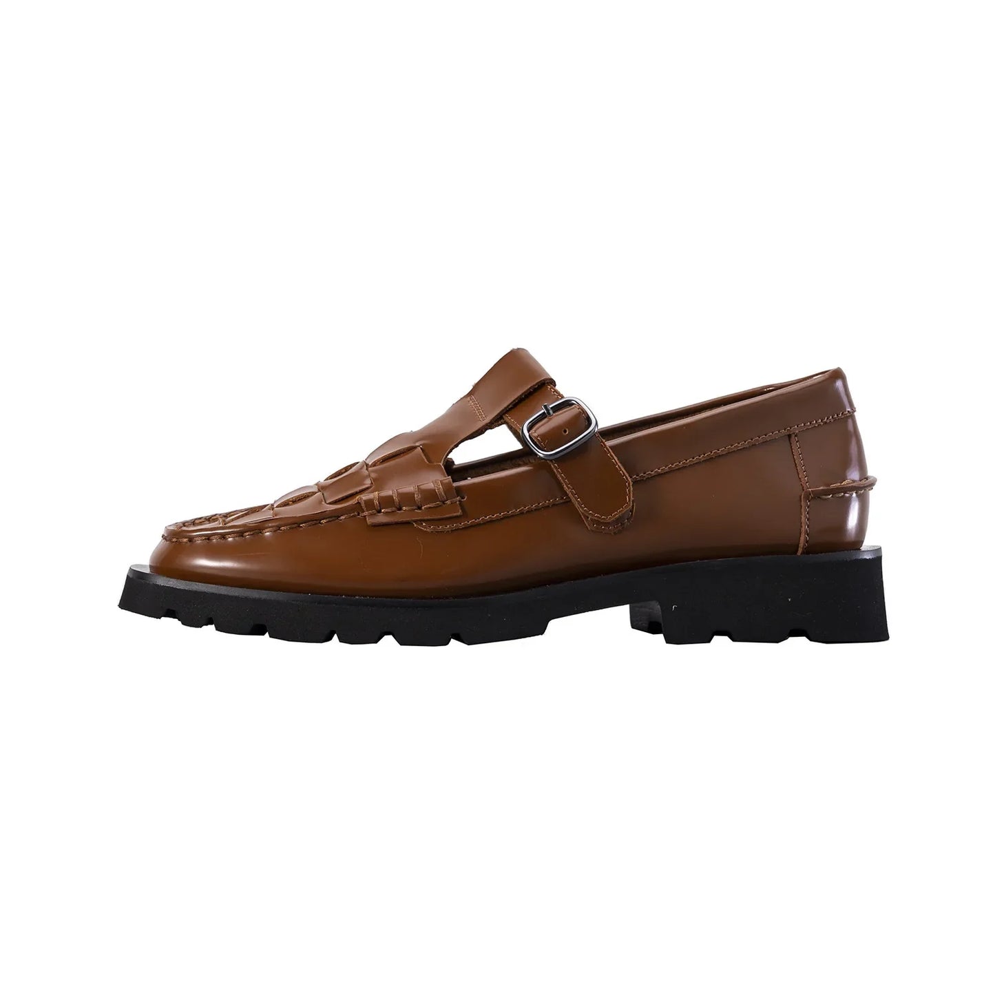 xakxx Vintage Leather Woven Mary Jane Shoes for Women Female Sneakers Ladies on Offer
