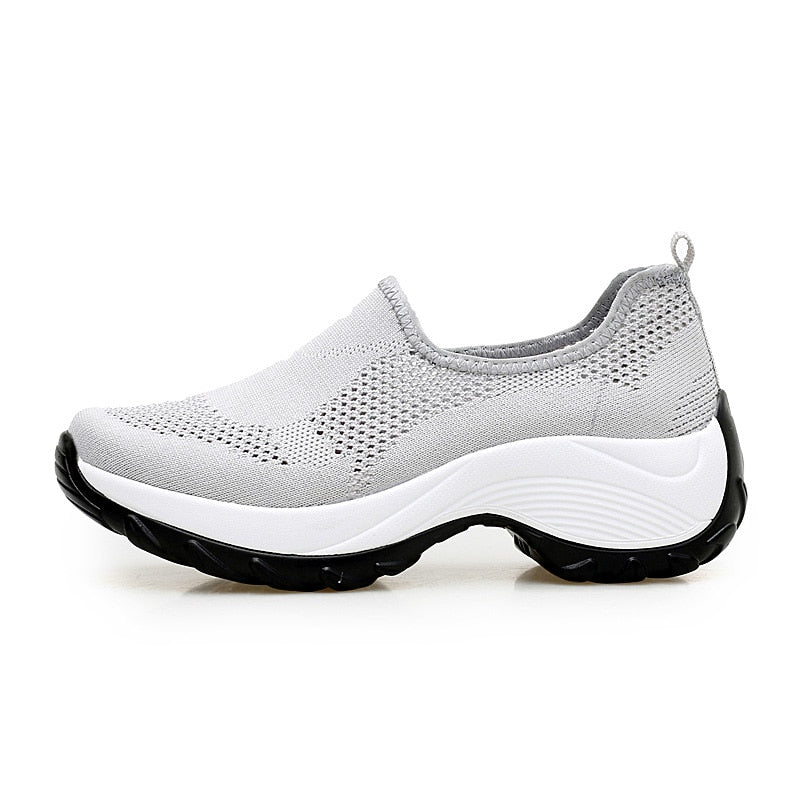 xakxx Women Sneakers New Hollow-Out Breathable Sport Slimming Shoes Female Platform Sneakers Footwear Outdoor All-Match Walking Shoes