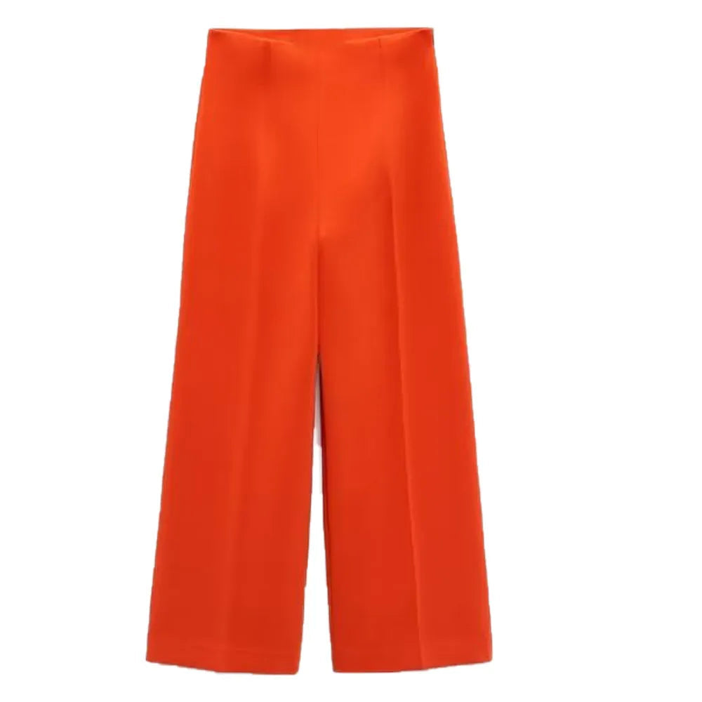 xakxx xakxx- NEW WOMEN'S SEWING DECORATIVE WIDE PANTS WITH HIDDEN ZIP CLOSURE ON SIDE SPLIT SEAMS HIGH WAIST WIDE LEG PANTS