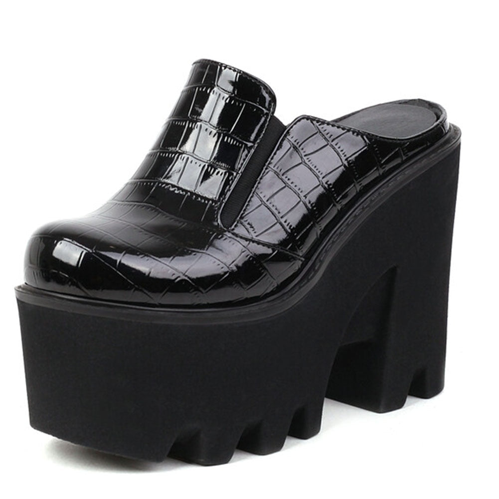xakxx Halloween New Brand Big Size 44 Confy Walking Punk Pumps Fashion Wedges High Heels Platform Casual Woman Shoes