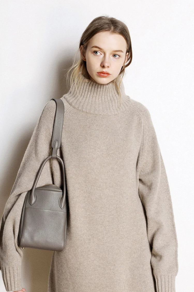 xakxx xakxx-Lazy senior 100 pure mountain cashmere sweater women's sweater round neck loose thick long sweater