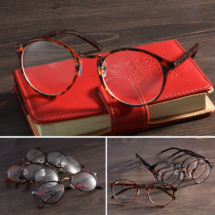 xakxx 4 Colors Stylish New Personality Practical Decoration Retro Round Lens Plano Optical Glasses