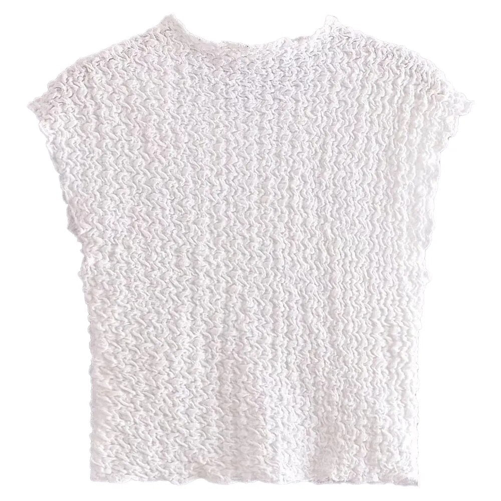 xakxx xakxx - New women's clothing temperament fashion casual Ruili stand collar sleeveless texture top embossed texture effect fabric