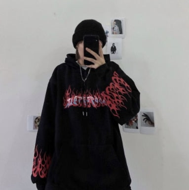 xakxx Men's Hoodies Hip Hop Skeleton Print Long Sleeve Oversized Sweatshirts Tops Y2k Gothic Grunge Zip Up Hoodie Jacket Streetwear