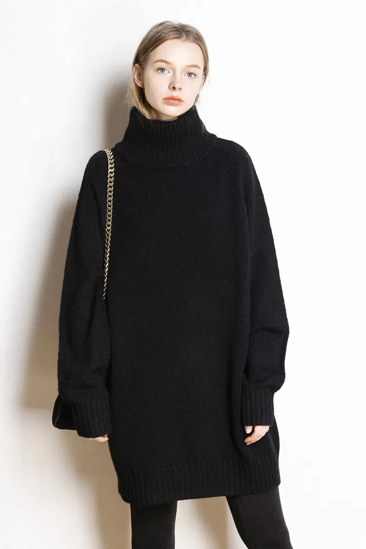 xakxx xakxx-Lazy senior 100 pure mountain cashmere sweater women's sweater round neck loose thick long sweater