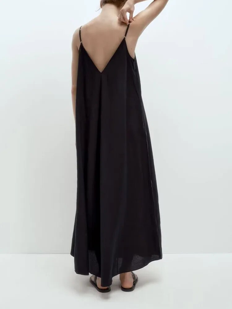 xakxx- Summer new women's clothing, temperament, fashion, casual, elegant and versatile, loose midi dress