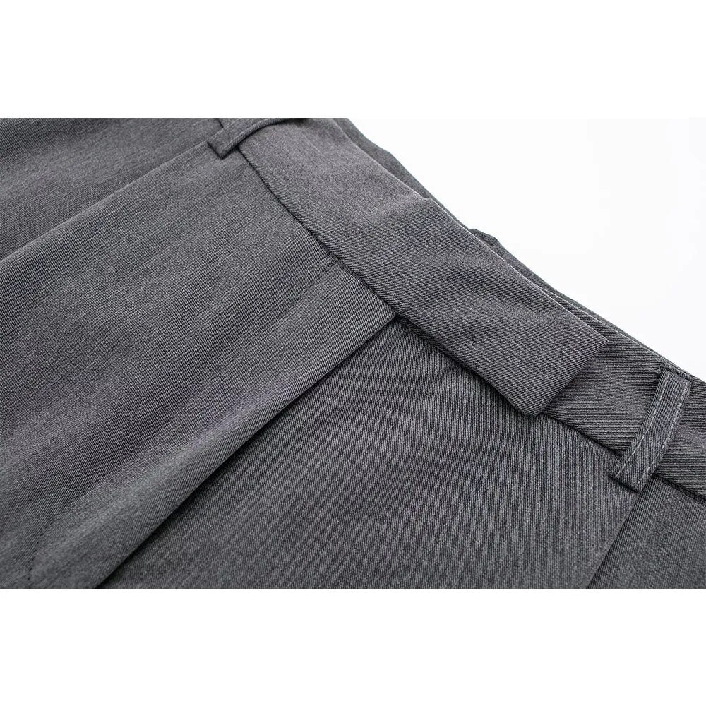 xakxx xakxx- New women's high waist pants with front pleated decoration and front pocket pleated high waist wide leg pants