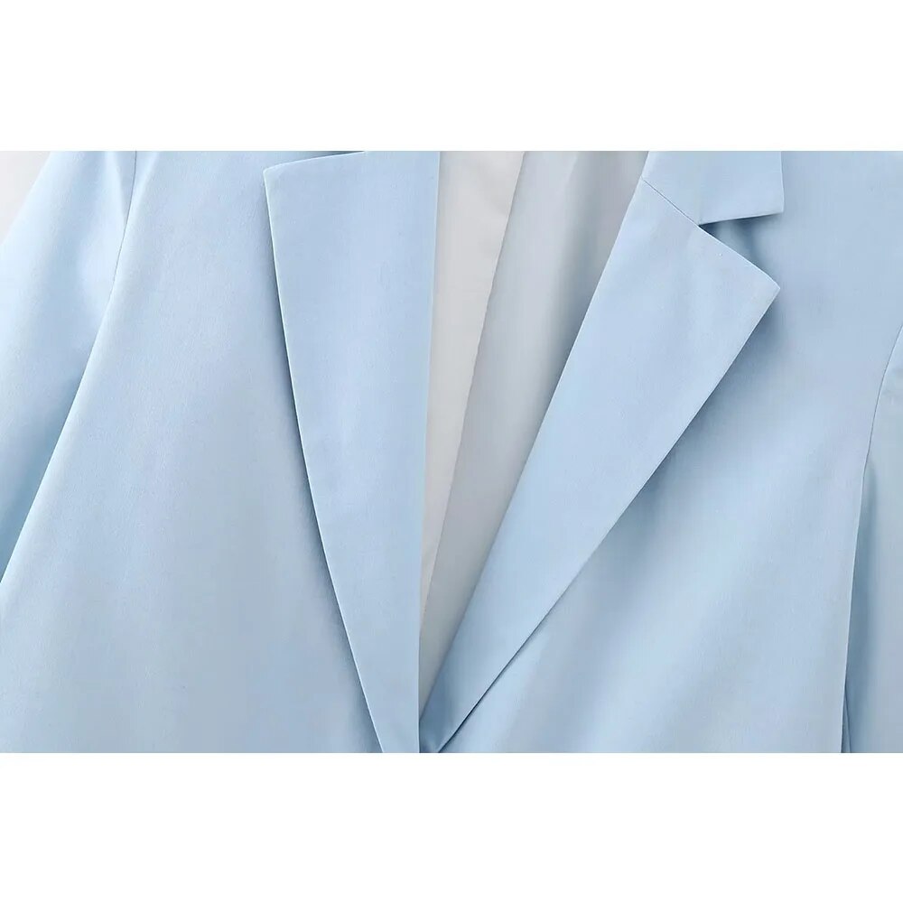 xakxx xakxx - New women's wide pleated pants skirt wide version suit coat lapel long sleeve loose straight sleeve suit coat