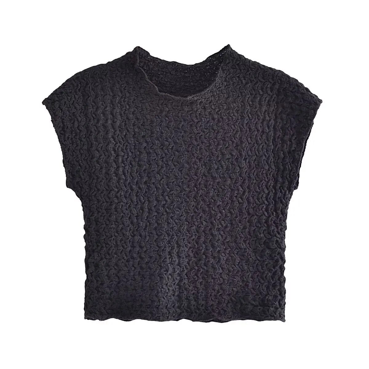 xakxx xakxx - New women's clothing temperament fashion casual Ruili stand collar sleeveless texture top embossed texture effect fabric