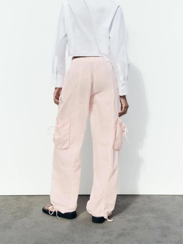 xakxx xakxx - New style women's active and casual temperament with patch pockets on the legs and adjustable trousers. Mid-rise umbrella pants