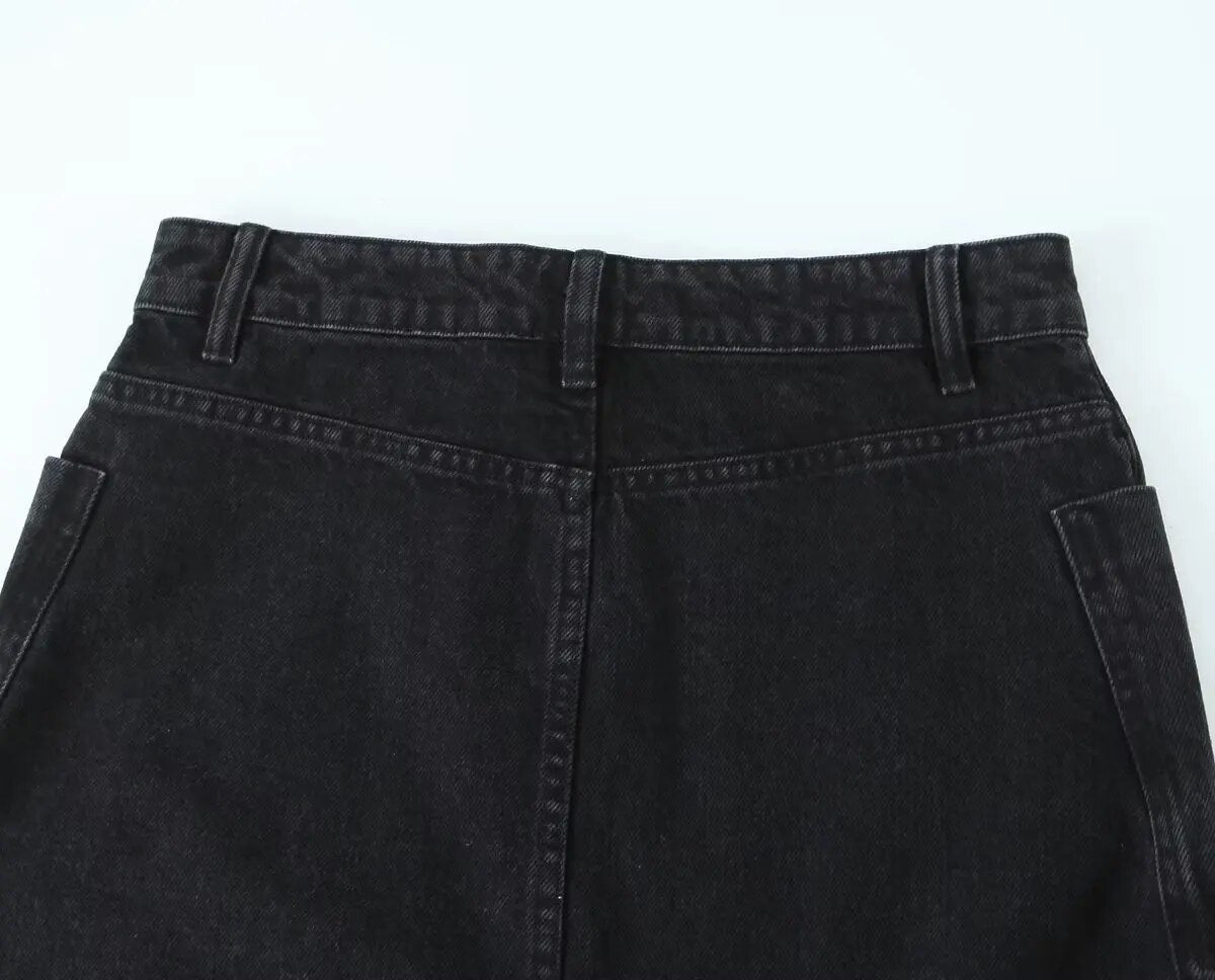 xakxx xakxx - Summer new women's clothing retro fashion casual raw edge slim high waist denim mid-length skirt