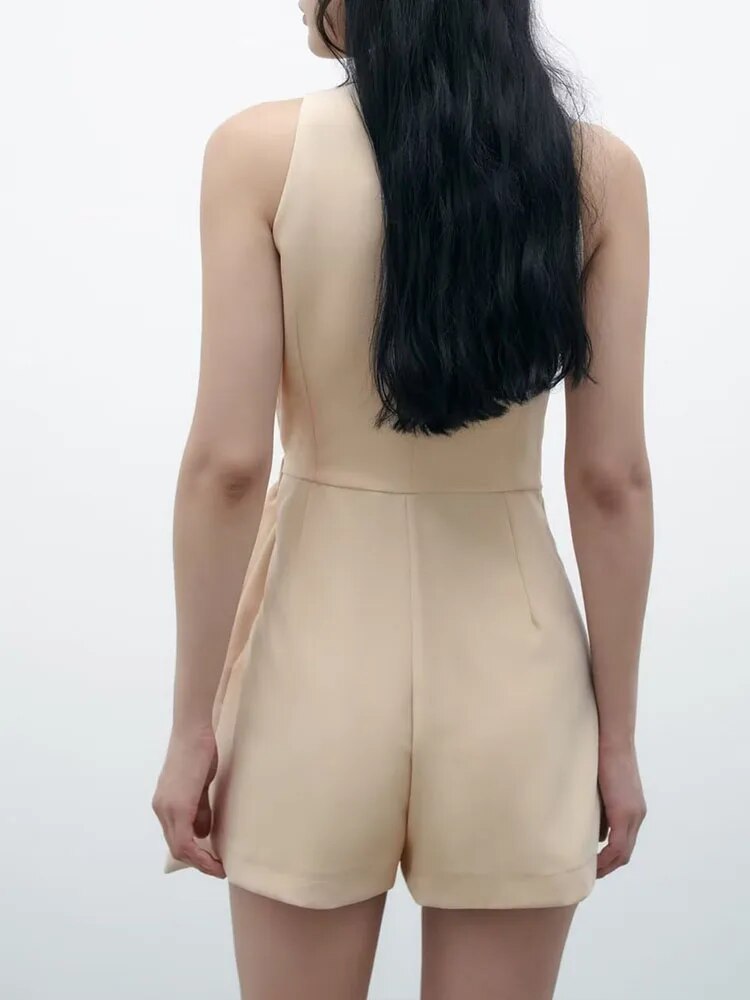 xakxx xakxx - New Women's Style Fashion Casual Dark Zipper Closure with Gold Buckle Decoration Double breasted Suit Style Jumpsuit