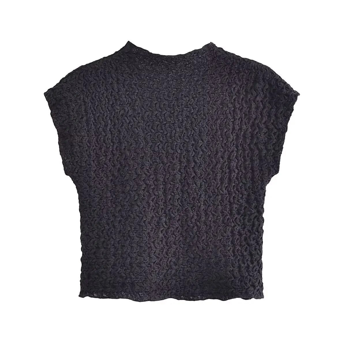 xakxx xakxx - New women's clothing temperament fashion casual Ruili stand collar sleeveless texture top embossed texture effect fabric