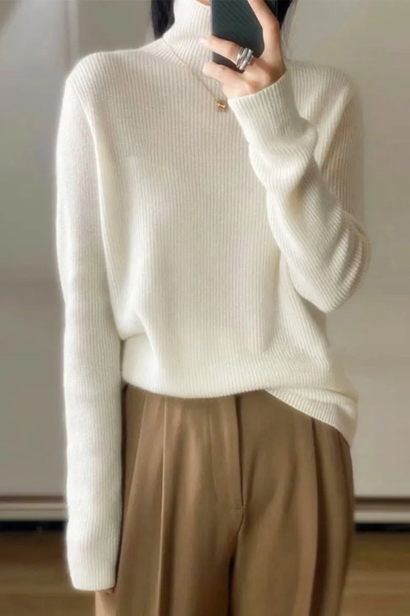 xakxx xakxx-High-necked cashmere sweater 100 pure cashmere soft waxy sweater new explosions female winter European goods white bottomin
