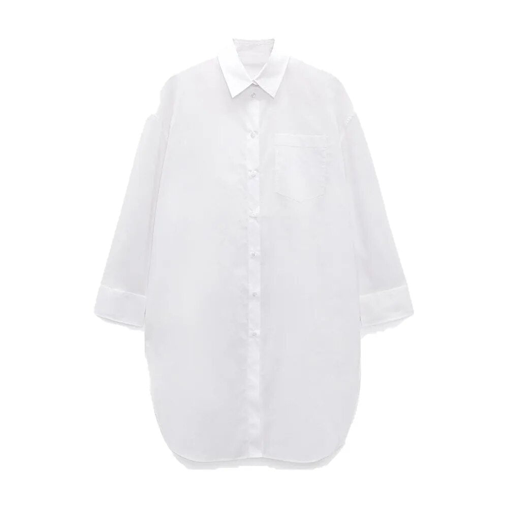 xakxx xakxx - New women's temperament fashion casual Ruili sweet elegant white loose casual lapel long-sleeved shirt