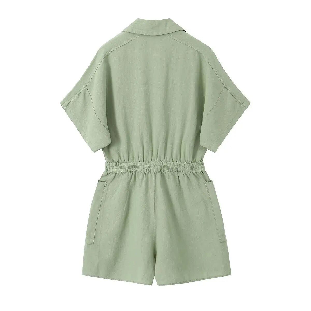 xakxx xakxx - New women's fashion sexy Ruili temperament all-match slim waist linen blended short jumpsuit