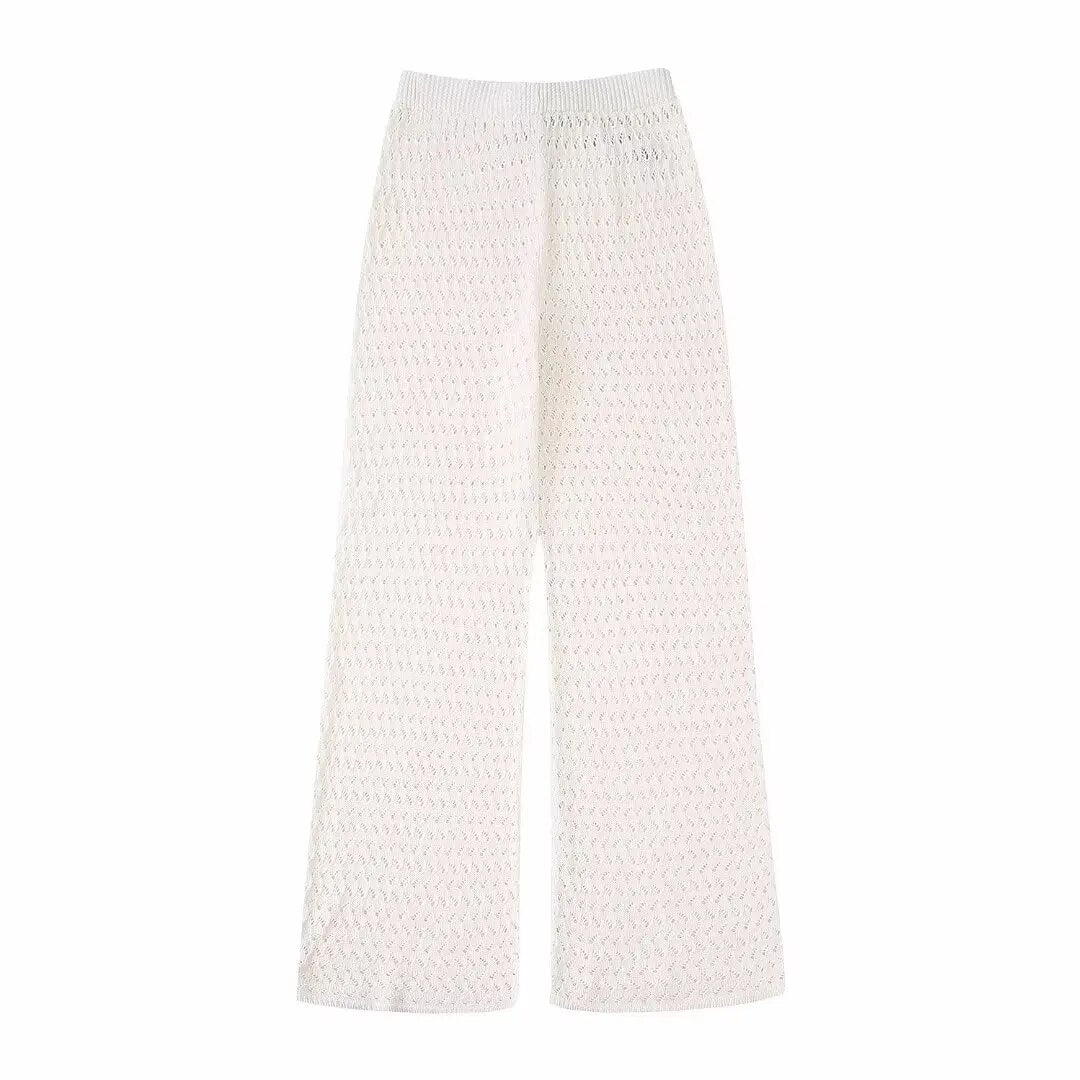 xakxx xakxx - New women's clothing Temperament Fashion Casual Sexy Slim Ruili Sweet Jacquard Mesh Pants Knit Tops