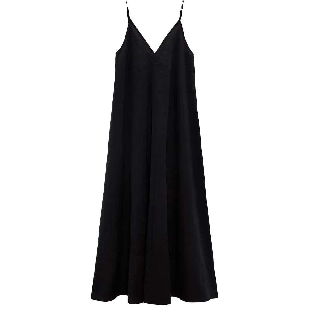 xakxx- Summer new women's clothing, temperament, fashion, casual, elegant and versatile, loose midi dress