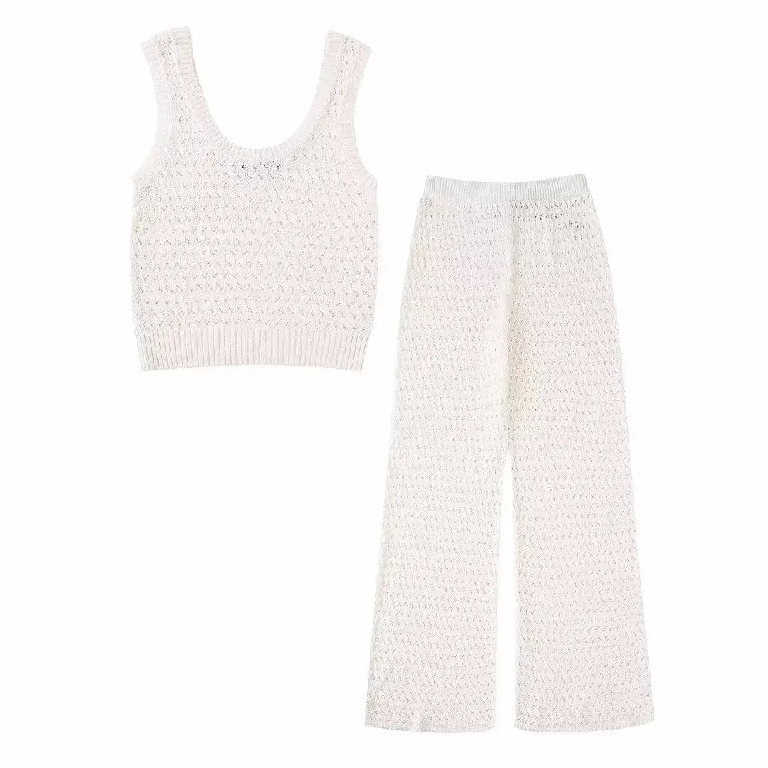 xakxx xakxx - New women's clothing Temperament Fashion Casual Sexy Slim Ruili Sweet Jacquard Mesh Pants Knit Tops