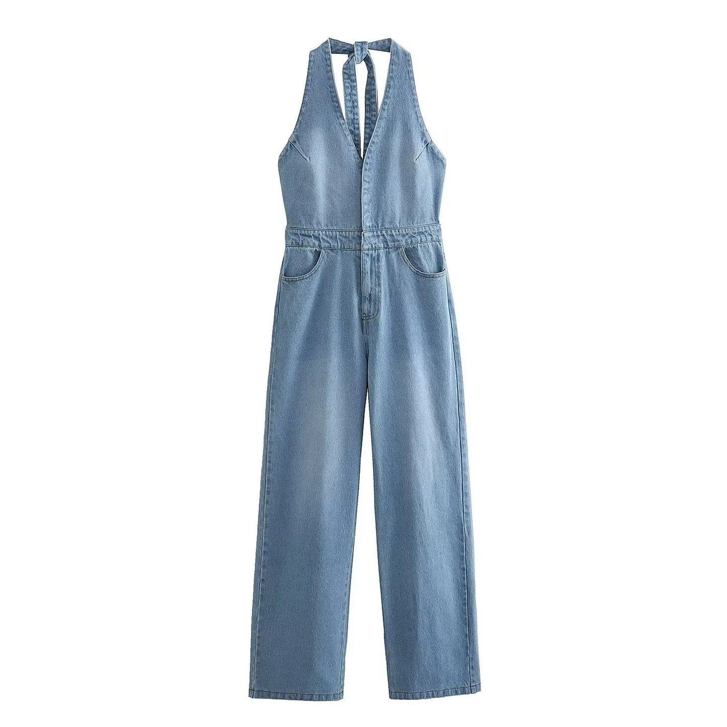 xakxx xakxx - New women's clothing casual all-match Ruili sweet and sexy denim round neck jumpsuit