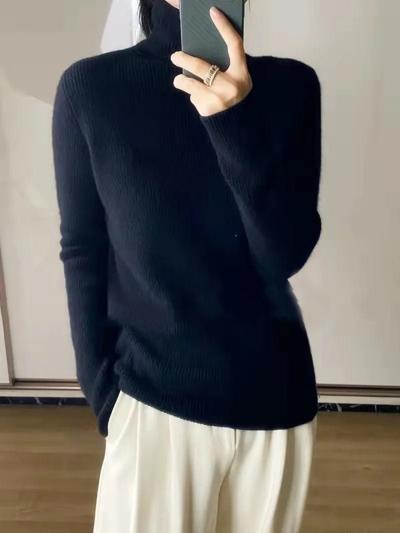 xakxx xakxx-High-necked cashmere sweater 100 pure cashmere soft waxy sweater new explosions female winter European goods white bottomin