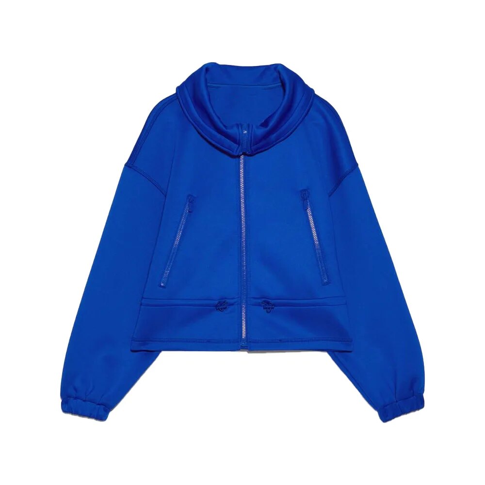 xakxx xakxx - Autumn and Winter New Long Sleeve Drawstring Mock Neck Zipper Coat Women's Sweater