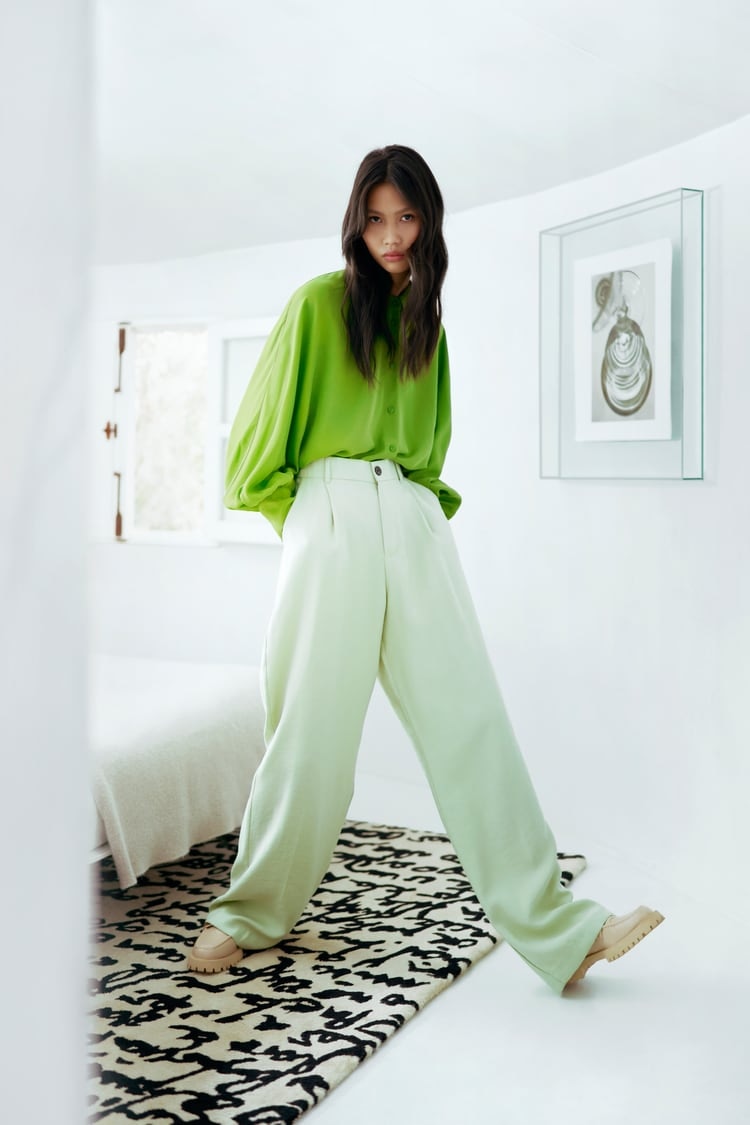xakxx Summer Women Solid Green Oversize Blouse Chic Loose Long Single Breasted Casual Vintage Elegant Shirt Ladies