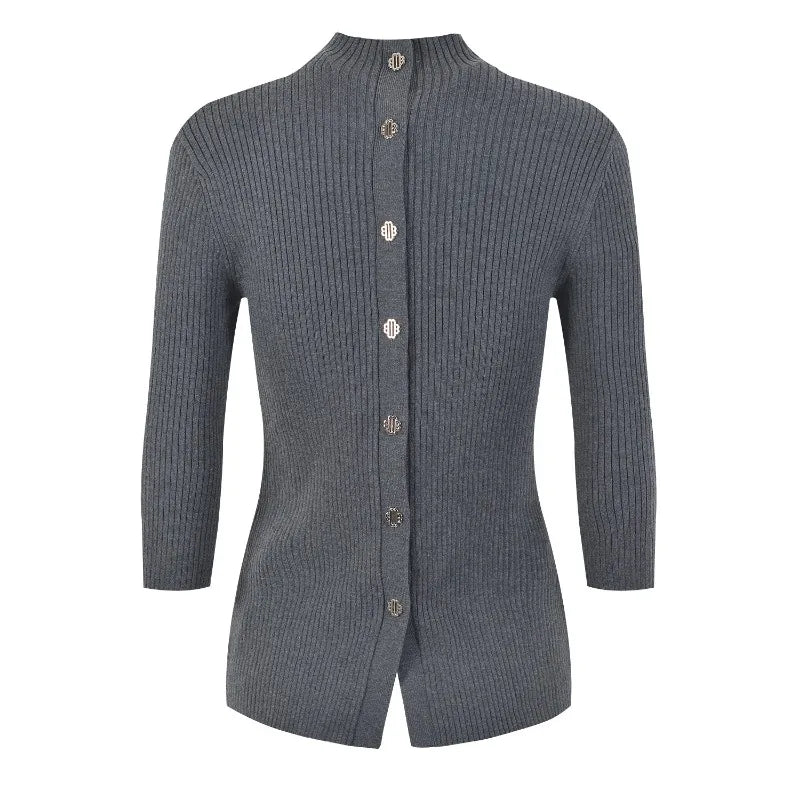 xakxx xakxx Fall Female Clothing Half High Neck Seven Sleeve Sweater Women's Slim Knit Bottom Shirt Top