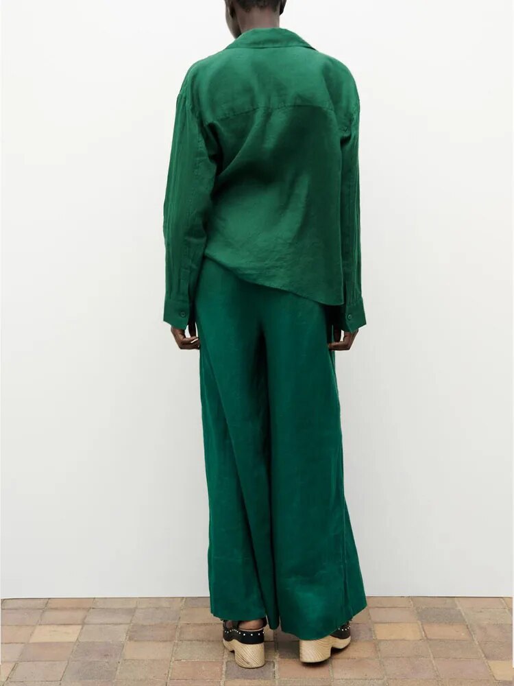 xakxx xakxx - New women's front patch pocket, front buckle closure pocket, linen lining with adjustable lace up wide leg pants