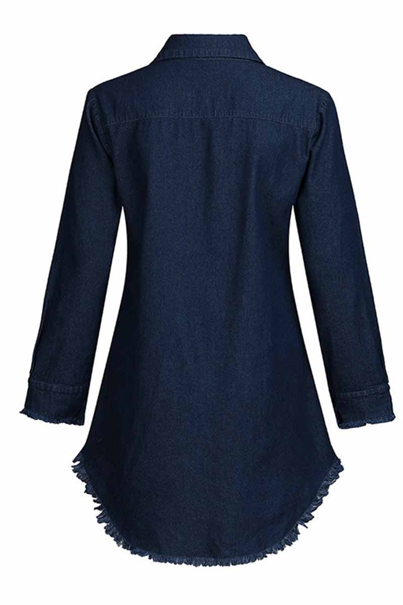 Xakxx Loose Button Design 4 Colors Denim Dress(4 colors)
