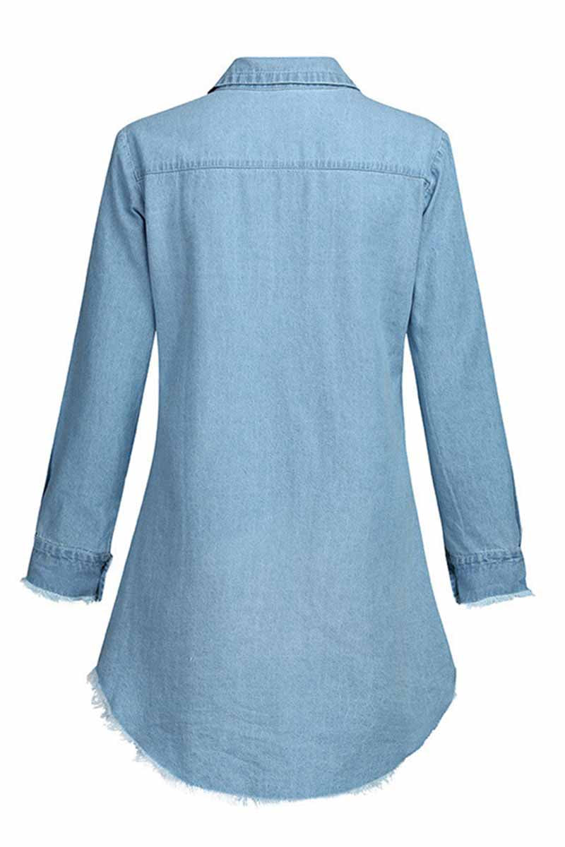 Xakxx Loose Button Design 4 Colors Denim Dress(4 colors)