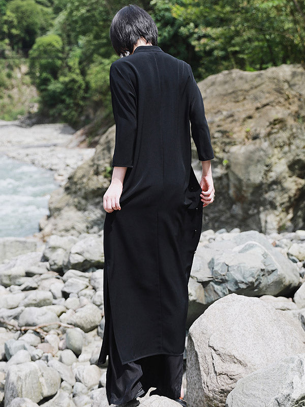 xakxx Vintage Solid Buckle Long Cheongsams