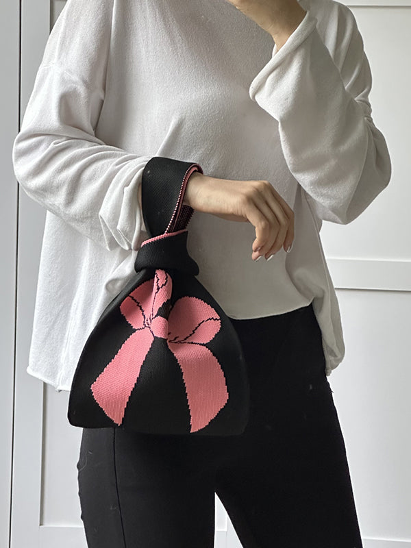 xakxx Casual Weave Contrast Color Bags Accessories