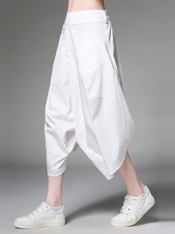 xakxx Original Simple Casual Loose White Harem Pants