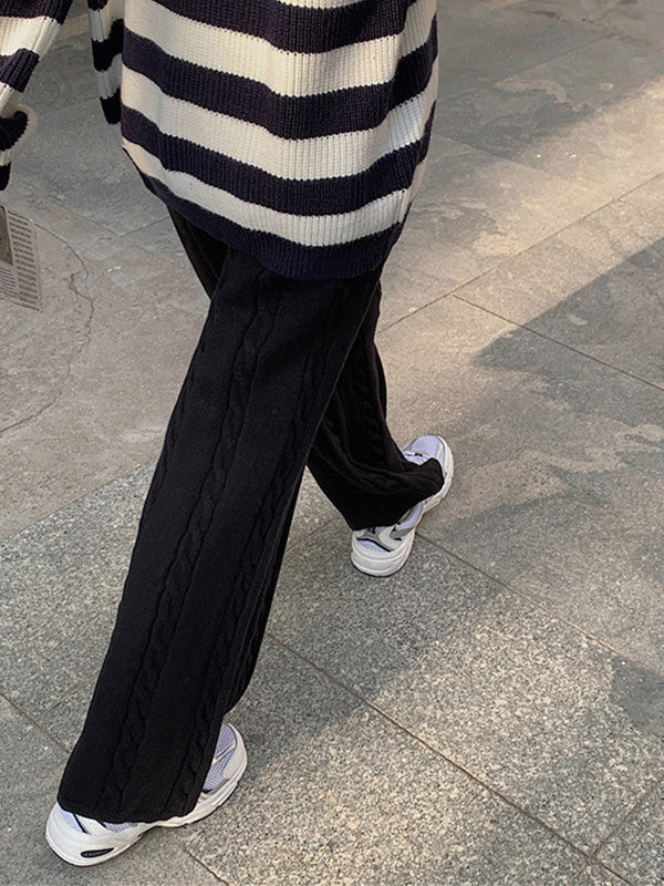 xakxx Stylish Selection Loose Wide Leg Solid Color Pants