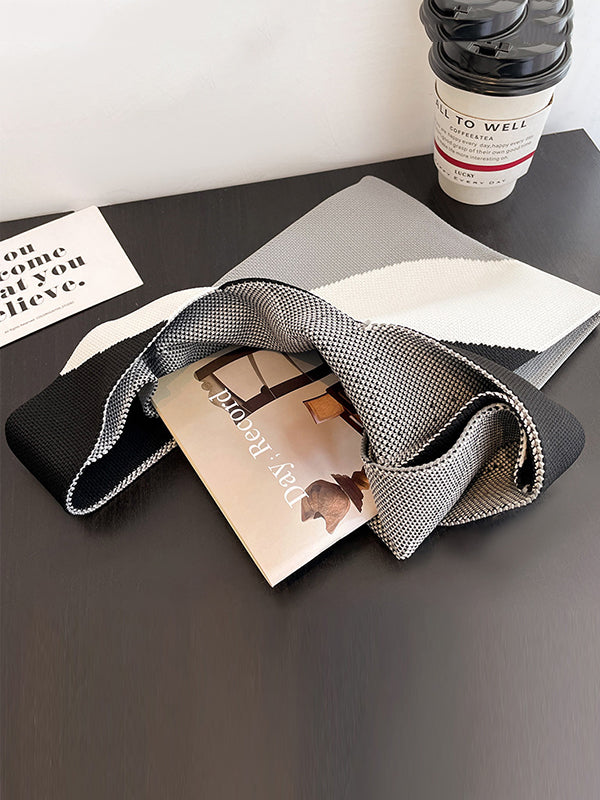 xakxx Contrast Color Woven Bags Handbags