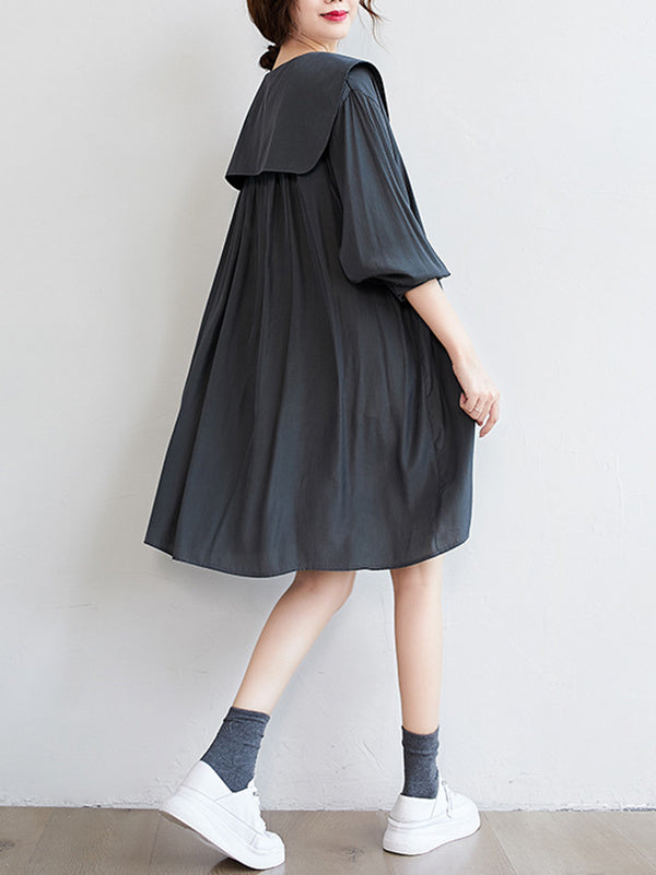 xakxx Original Printed Doll Collar Shirt Dress