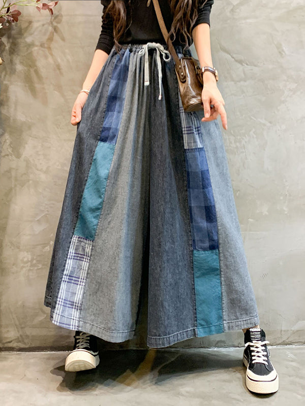 xakxx Vintage Wide Leg Elasticity Split-Joint Jean Pants Bottoms